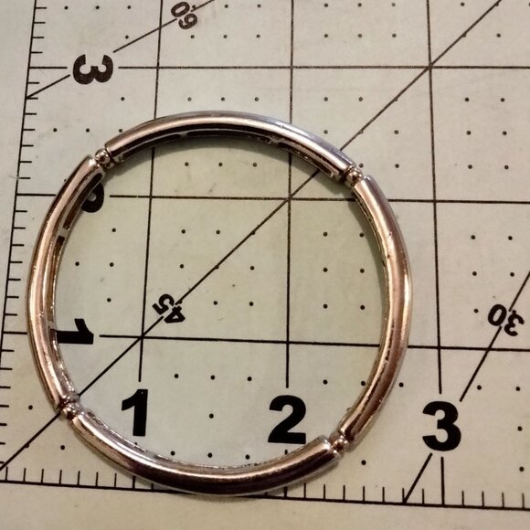 Silver Tone Hinged Bangle Bracelet Stretch 7 inch - Picture 3 of 3